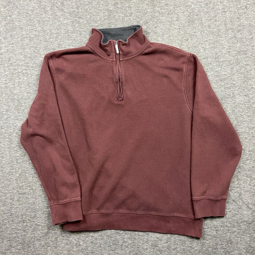 Van Heusen Pullover Shirt Men’s XL Burgundy Long Sleeve 1/4 Zip